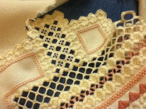 Hardanger embroidery in progress